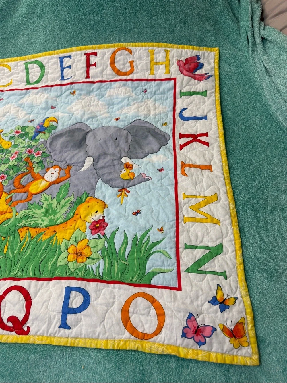 Colorful Jungle Animal Alphabet Multi-Use Quilt